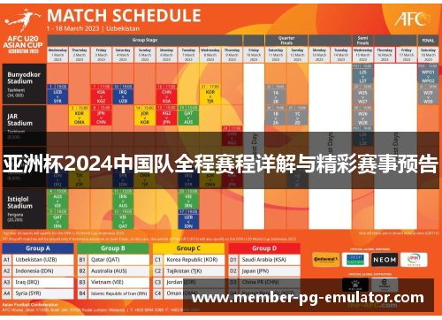 亚洲杯2024中国队全程赛程详解与精彩赛事预告 亚洲杯2024中国队全程赛程详解与精彩赛事预告